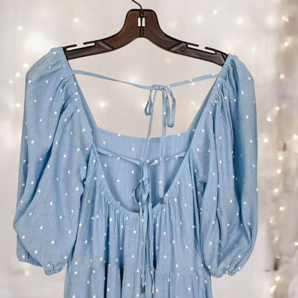 NWT MOON RIVER Clip Dot Midi Tiered Dress - Picture 6 of 6